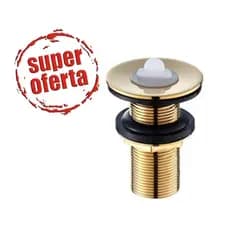 Válvula Ralo Lavatório Cuba 7/8 Metal Gold/Dourado Inox