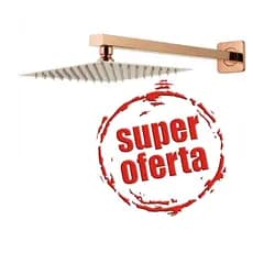 Ducha Chuveiro Rose Brilhante 20x20 Inox Com Braço Cm
