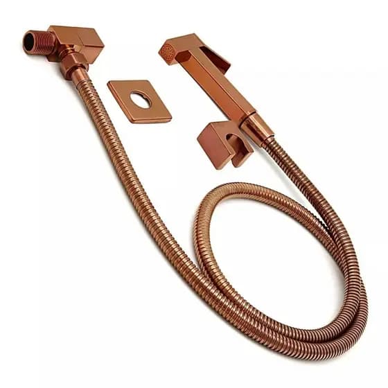 Ducha Higiênica Rose 100% Metal Quadrada Para Banheiros Luxo