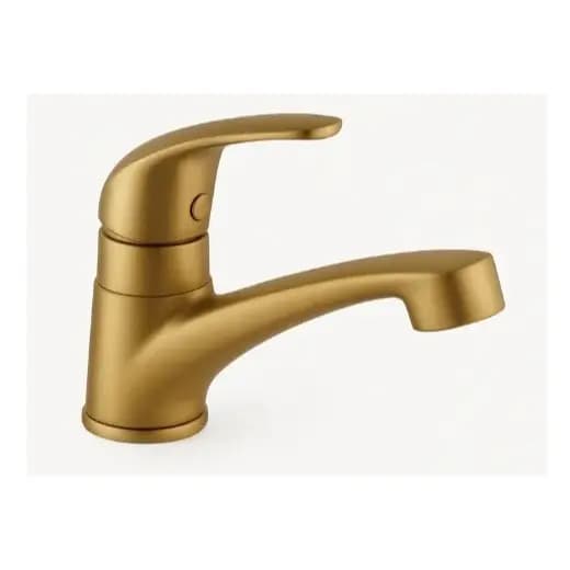 Torneira Para Lavatório E Banheiro Em Abs Dourado Fosco Dourado Fosco