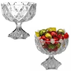 2 Bomboniere de Vidro Grande 18x18cm Baleiro Vaso Taça 1200ml