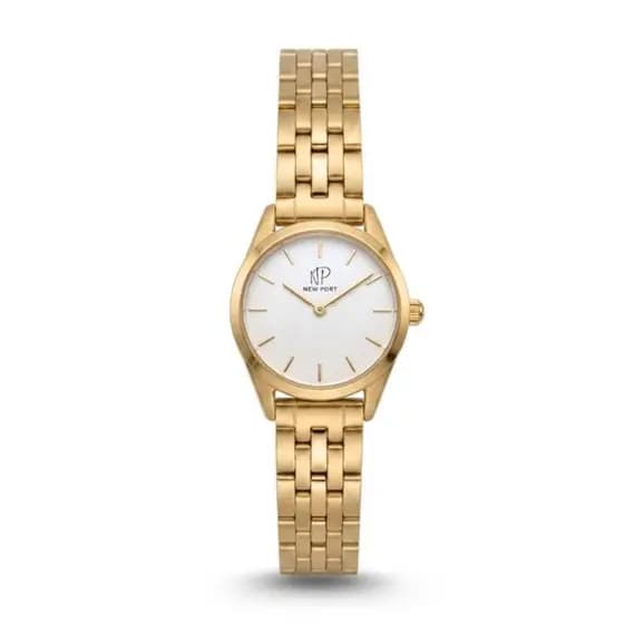 Relógio Feminino Dourado Elegante Delicado Pequeno New Port