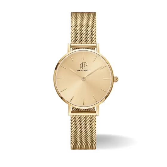 Relógio Feminino Dourado Delicado Casual Elegante New Port