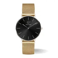 Relógio Masculino Analógico Elegante Dourado Casual Social Original New Port