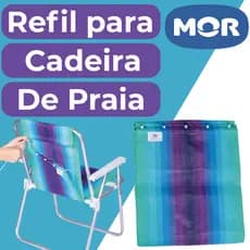 Capa Refil para Cadeira de Praia forro Lona Estampada Fácil de Trocar