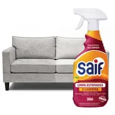 Limpa Estofado A Seco Espuma Magica Saif - 500ml, tira manchas sofá carpete limpeza profunda