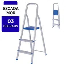 Escada Alumínio MOR Resistente Domestica 120 kg  Escada Escadinha Banqueta