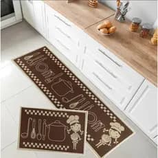 Kit 2 peças Jogo de Cozinha Passadeira Antiderrapante