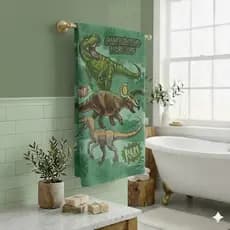 Toalha De Banho Infantil Felpuda Dino 01 Dohler 70x115cm