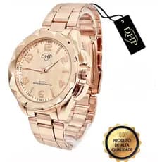 Relógio Feminino a prova d’água rose dourado original DHP