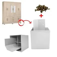 Pés para guarda roupa, racks e armarios kit com 8, 6 ou 4 pés cor: BRANCO