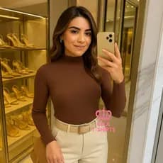 Blusa feminina Manga Comprida Tendência 2026 Outono Inverno Blusinha Manga Longa Anarruga Premium