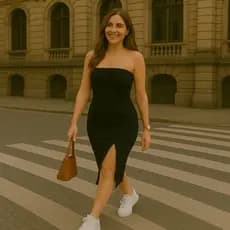 Vestido feminino midi tomara que caia Anarruga feminino com bojo e com fenda na lateral tecido ana ruga tendência 2025