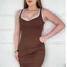 Vestido Mídi Feminino Decote Coração Modelo Exclusivo Ribana Premium Tendência Verão