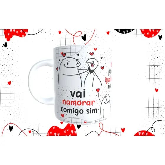 Caneca de Porcelana Quer Namorar Comigo Sim