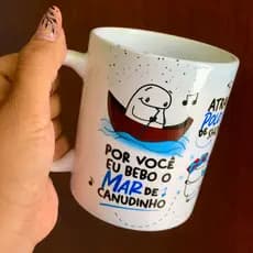 Caneca de porcelana musica canudinho