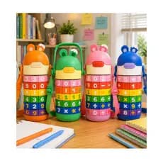 Garrafa Infantil Térmica Tabuada Interativa 430ml Bichinhos Ursinho Educacional