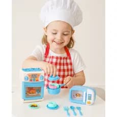 Mini Cozinha Infantil Fogão e Microondas Acessorios Kit Cozinha Com 14Pcs- PRESENTE DIA DAS CRIANÇAS