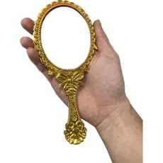 2,3,5 Espelho de Mão Dobrável Provençal Princesa para Festas Dourado