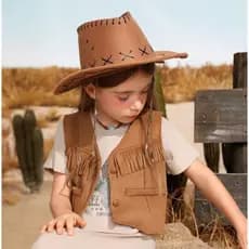Chapéu Cowboy infantil 4 Cores para idade 4-8 anos