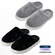 Pantufa  Feminina E Masculina Peluciada Forrada leve e Confortável Antiderrapante Quentinha
