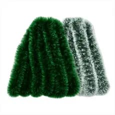 Kit 10 Festão Aramado Flexível Nevado 2 Metros Enfeite Natal Verde Nevado