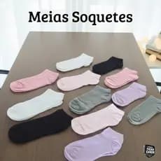 Kit  3 a12 Pares de Meias Soquete Cano curto Unissex Feminino e Masculino