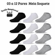 Meia Soquete Cano Curto 39 Ao 45 Premium Masculino Feminino