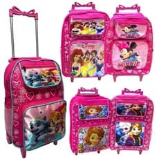 Mochila Escolar Carrinho Menina Minnie Masha Barbie Patrulha