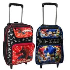 Mochila Escolar Carrinho Infantil Menino Personagens Carros Patrulha canina-spider-batman-naruto-capitão américa-sonic