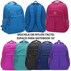 Mochila Em Nylon Tactel leve com Espaço Para Notebook Alças De Costas
