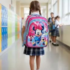 Mochila Bolsa Infantil  Escolar Estampa Em Alto Relevo 3D Personagens Para meninas 3 A 8 Anos