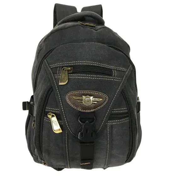 Mochila De Costas Em Lona Reforçada Versátil E Despojada Alças Ajustáveis Para trabalho e Escola