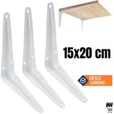 Kit 10 Pcs/15 Pcs /20 Pcs Suporte Para Prateleira Cantoneira Mão Francesa 15x20cm Envio Imediato