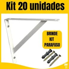 Suportes Mão Francesa 29cm/23cm/19cm Canto Tábua Cantoneira Reforçada Branca BP