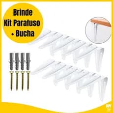 Suportes Mão Francesa 10 X 12cm Para Prateleira Tábua Cantoneira Reforçada Branca BP