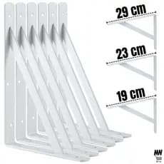 Suportes Mão Francesa 29cm/23cm/19cm Canto Tábua Cantoneira Reforçada Branca Envio Imediato - BP