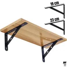 Kit 2 a 12 Suportes Mão Francesa Preta 23cm/19cm Canto Tábua Cantoneira Reforçada Black