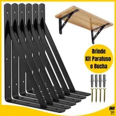 Kit 2 a 20 Suportes Mão Francesa Preta 29cm/23cm/19cm Canto Tábua Cantoneira Reforçada Imediato BP