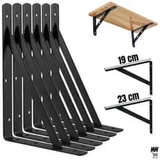 Suportes Mão Francesa Preta - 19cm/23cm/29cm Canto Tábua Cantoneira Reforçada - Envio Imediato BP