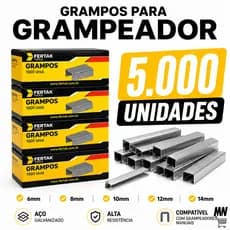 Kit Grampo Grampeador Tapeceiro Kit 6 / 8 / 10 / 12 / 14 Fertak Tools
