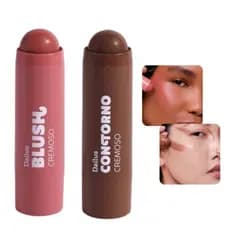 Kit Blush + Contorno Dailus Cremoso Em Stick 2 Cores *Você Escolhe*