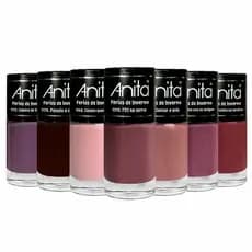 Kit  7 Esmaltes Anita Férias de Inverno Coleção Tons Nude