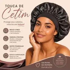 Touca de Cetim Premium  Anti Frizz Com faixa Larga Para Dormir Cozinha Banho Salão Hidratação