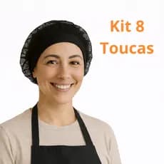 kit 8 toucas telinha bar cozinha restaurante lanchonete hotel pastelaria manipulação de alimentos