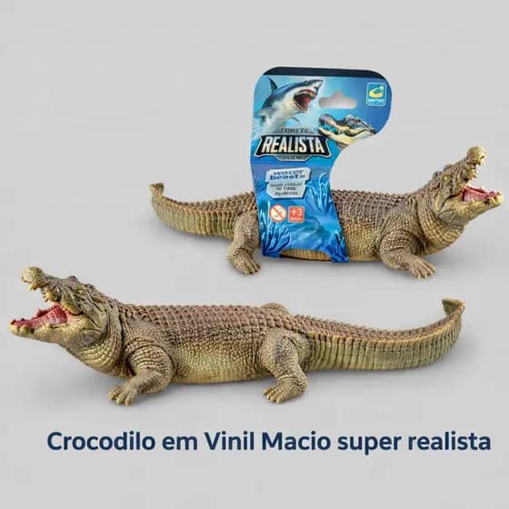 Crocodilo Vinil Macio Brinquedo Cometa na Cartela Super Realista Coleções Jacaré Presente Infantil