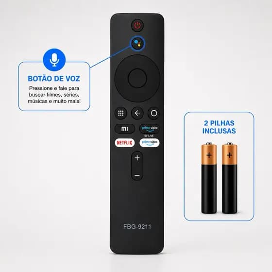 Controle Remoto Mi Box Stick Tv 4k Comando De Voz