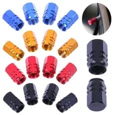 Kit 4 Peças Tampa Tama Valvula Bico Aluminio Proteção Pneu Bicicleta Bike Carro Moto Biquinho-Guardarado