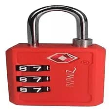 Cadeado Com Segredo 40mm Em Zamac Tsa 30z Cor Vermelho - Papaiz