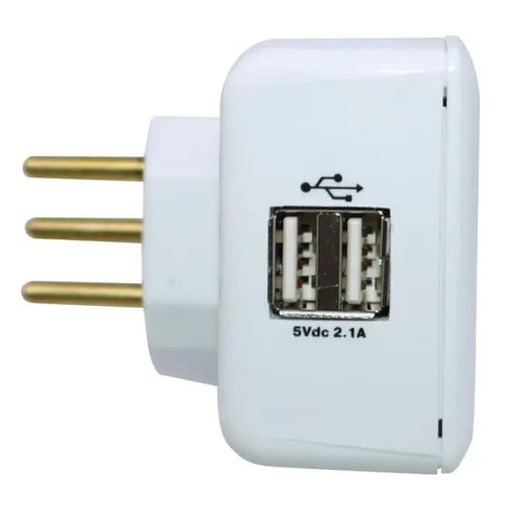 PROTERAIO Tomada Protegida + 2 Saidas USB Carregador de Celular - Produto Nacional